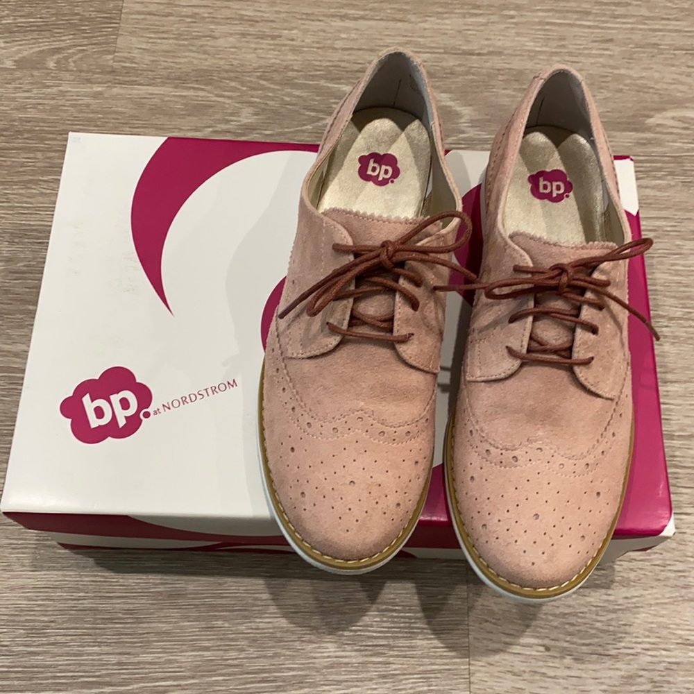 bp Nordstrom pink oxford loafers